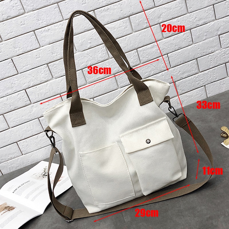 Casual Shoulder Bag Women Female Lrregular Crossbody Bag Korean Over Students Canvas Handbag Ladies Messenger Bag Large Capacity