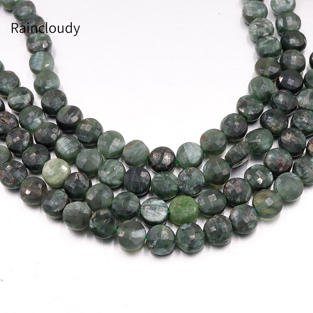 Natural 2x4mm seraphinite clinochlore plana redonda facetado perles verde pedra preciosa para contas de jóias needlework diy especial kralen