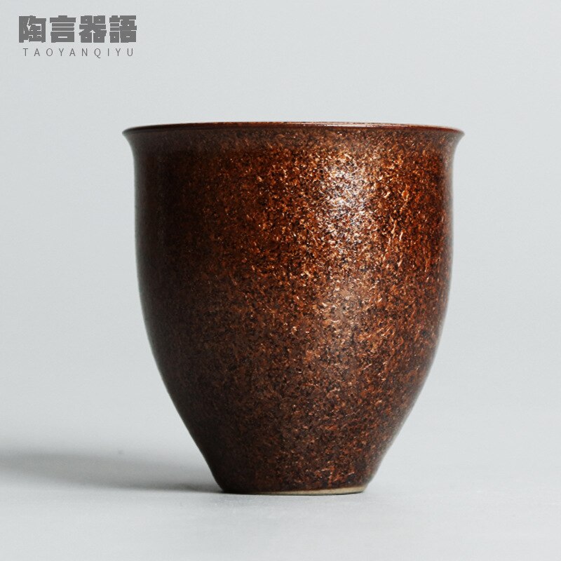 100ml Japanese-style kiln becomes coarse pottery tea cup handmade pottery large tall master cup tea cup: E