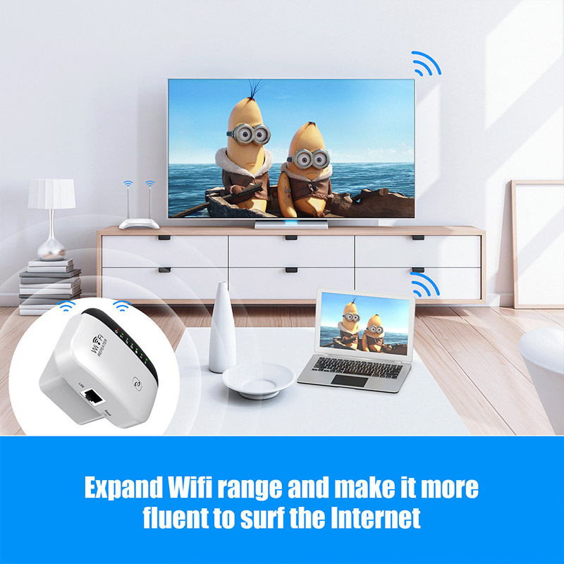 Trådløs wifi-repeater 300 mbps wifi-forlenger forsterker booster ruter 802.11n wps lang rekkevidde 7 statuslamper wifi-repeater for pc