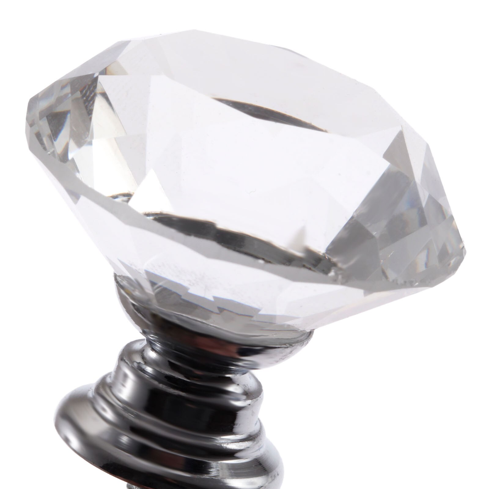 1x diamantformede krystalglasknopper skabsskuffe trække køkkenskabsdør garderobehåndtag hardware