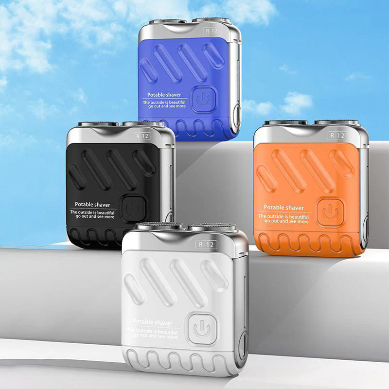 Portable Rotary Dual Ring Electric Shaver Men Travel Mini Shaver Double Floating Magnetic Blade Head Rechargeable Pocket Razors