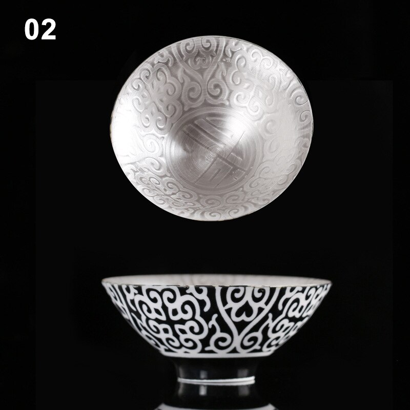 Silver Cup 999 Pure Silver Cup Handmade Ceramic Inlaid Silver Gilt Teamaster Cup for Tea Home Home Accessories: 02