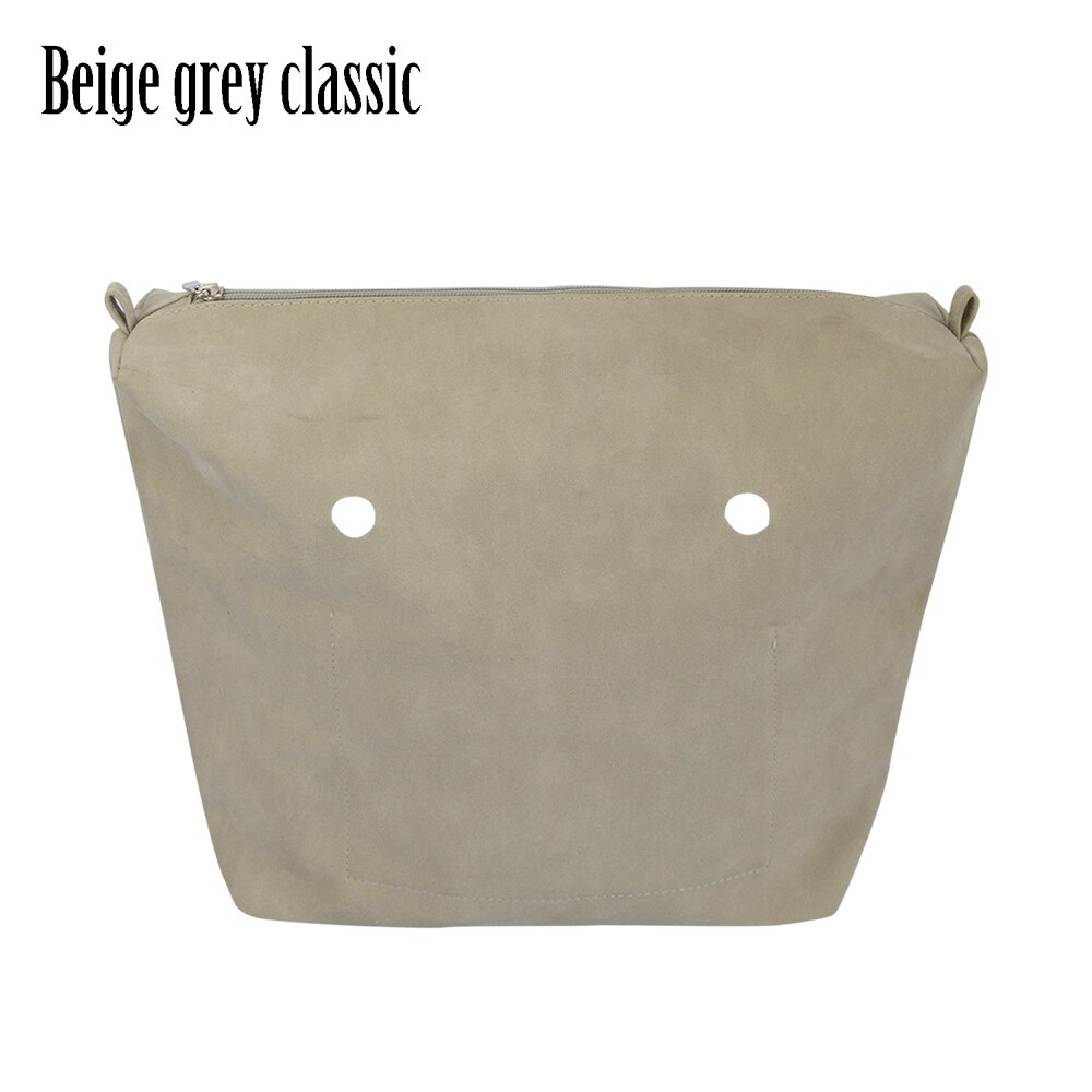 New DELL'UNITÀ di ELABORAZIONE del Rivestimento Impermeabile Nubuck Frosted Inserto In Pelle Con Cerniera Tasca Interna per Obag Classic Mini orga per O Delle Donne DEL SACCHETTO borsa: light grey classic