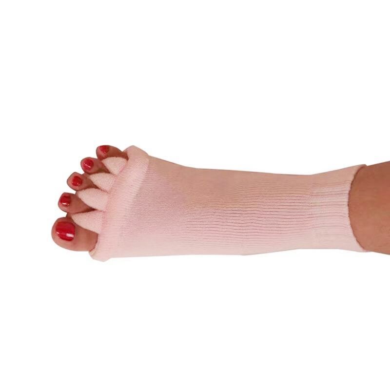 Calcetines separadores de cinco dedos para Yoga y gimnasio, calcetín de alineación para el dolor, masaje de salud, previene calambres en los pies, un par: 1Pair Pink