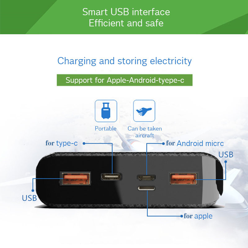 Boîtier d&#39;alimentation à affichage numérique 8x18650, boîtier de rangement de Charge de batterie, double USB type-c, Interface Micro USB pour téléphones intelligents