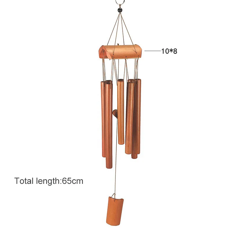 Handmade Tubes Bamboo Bell Natural Wind Chimes Indoors Pendant Balcony Home Hotel Decor Outdoor Yard Garden Windchime Crafts: Orange