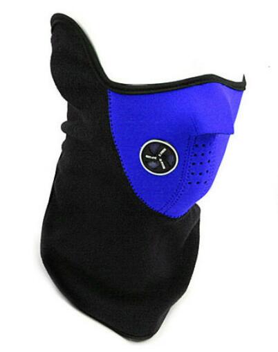 Mascarilla de media cara para motocicleta Unisex, forro polar para esquí, nieve, Moto, deportes de ciclismo, bufanda protectora para cuello cálido, 1 unidad: Azul