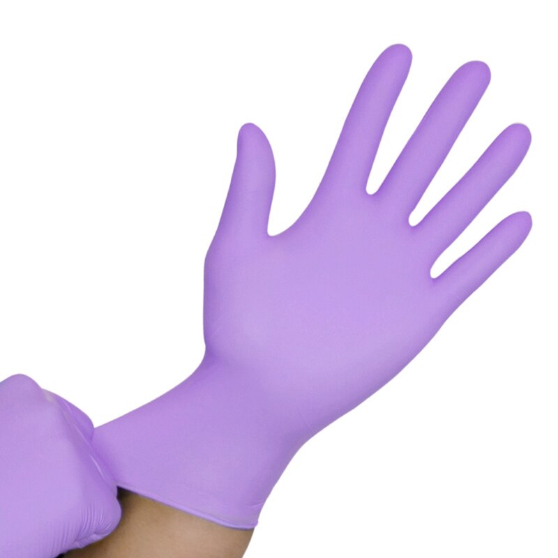 100 Stuks Wegwerp Nitril Handschoenen Allergie Gratis Olie-Proof Voor Huis Schoonmaken/Voedsel/Tuin Handschoenen Universele Voor links En Rechts: Purple / S