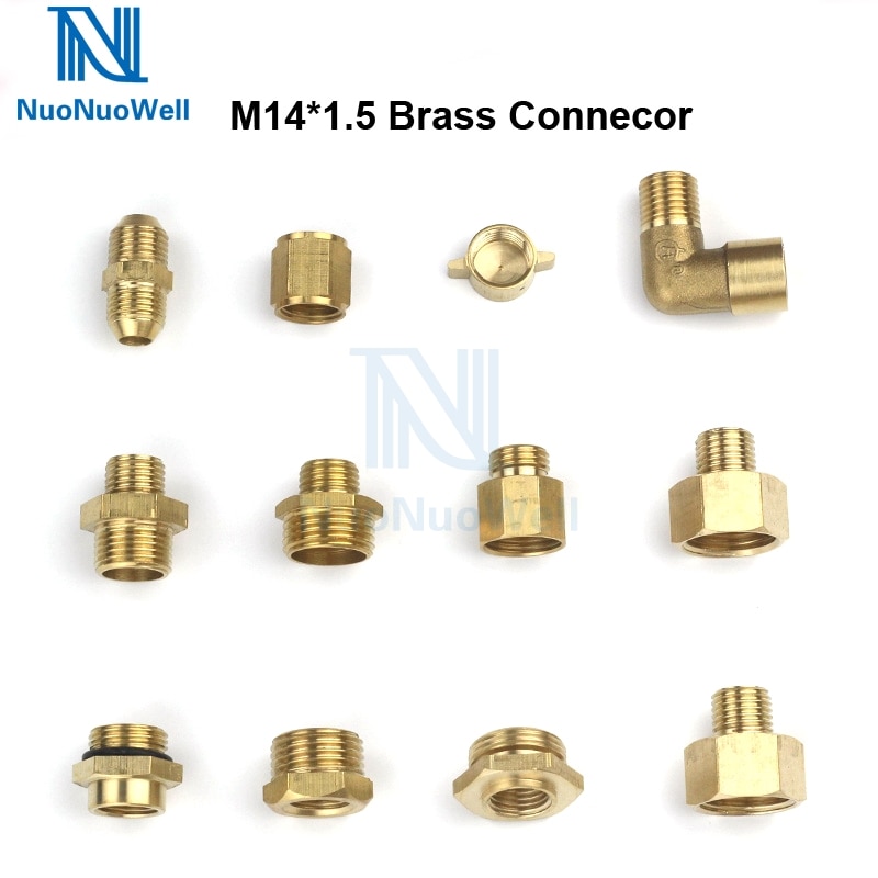 Nuonuowell 1Pc Koperen Pijp Mannelijke Vrouwelijke Schroefdraad Verminderen Connector Messing Adapter M14 M18 M22 1/2&#39;&#39;