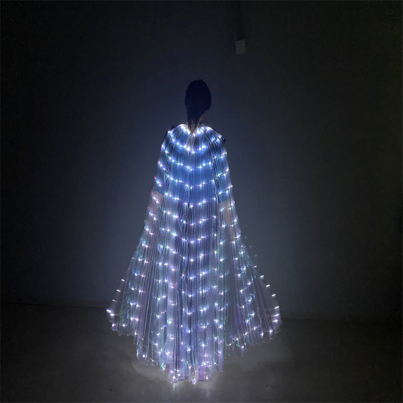 Donne adulte portato luce fata ala d'angelo abbigliamento costume da principessa mantello vestiti delirio cosplay danza Festival di nozze di Halloween