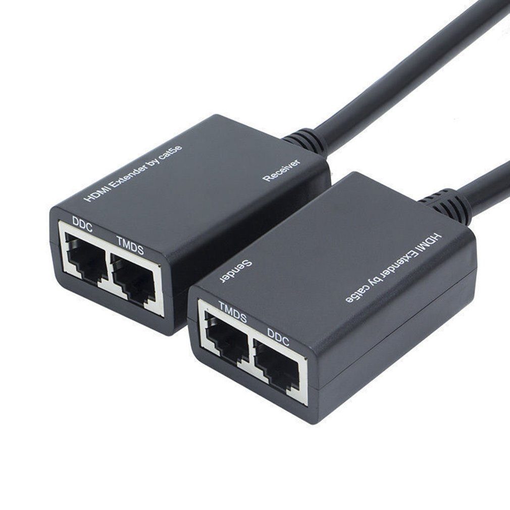 thumbnail image 2 of Pair) 4K 3D HDMI 1.4 30M Extender To RJ45 Over Cat 5e/6 Network LAN Ethernet Adapter 2 of 11