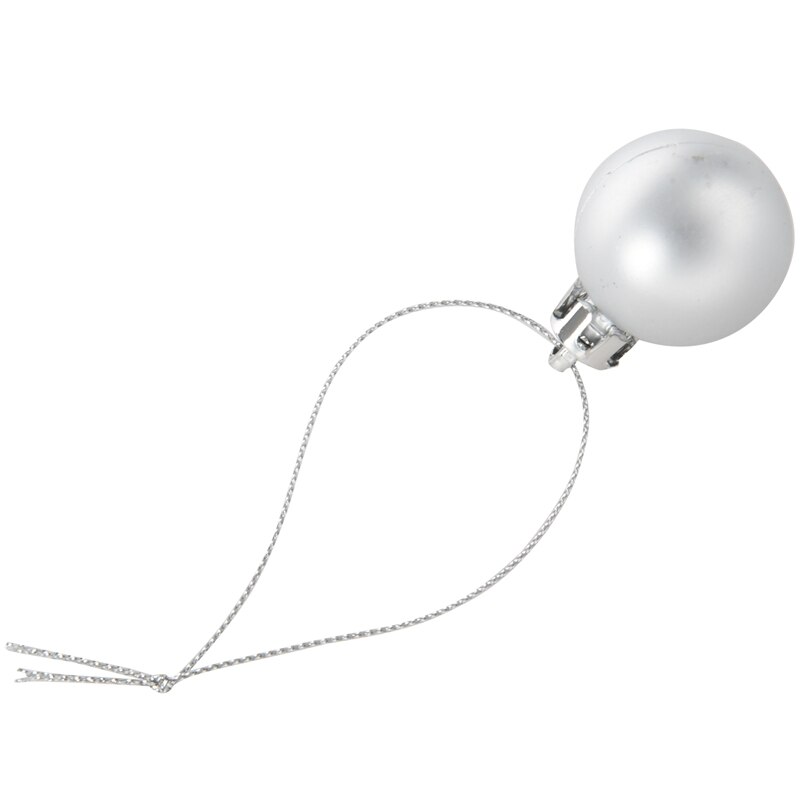 49Pcs Kerstboom Decor Bal Snuisterij Opknoping Xmas Party Ornamenten Decoratie Kerstboom Hangers Voor Thuis Zilver Wit