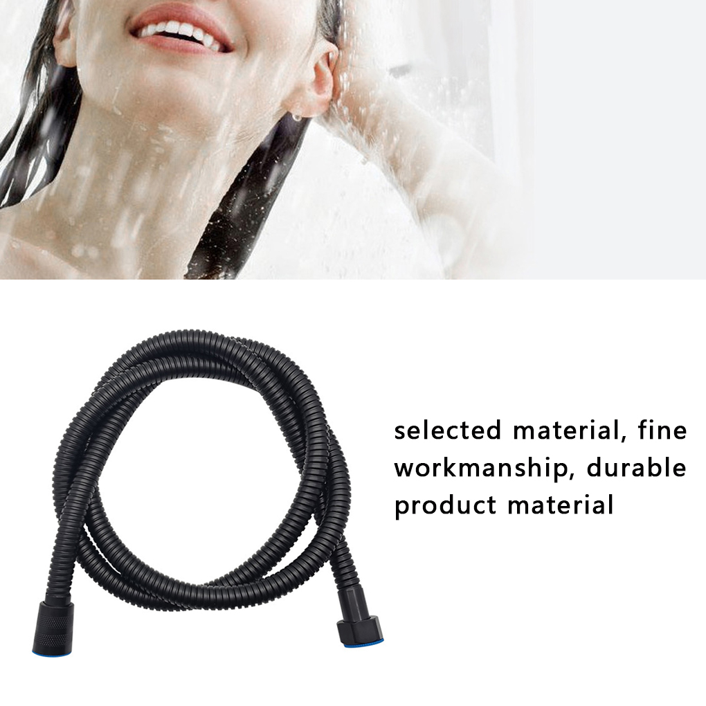 1.5M G1/2 Water Inlet Pipe Black Stainless Shower Head Hose Bathroom Shower Hose Fittings Replacement Soft Water Pipe