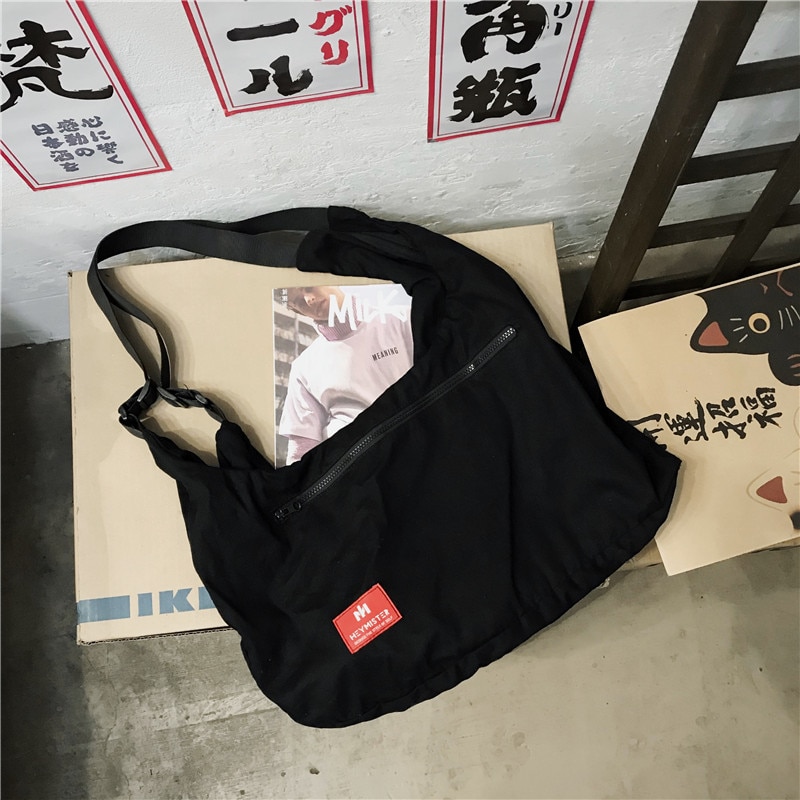 Neue Brust Tasche Männer Funktionale Weste Korea Harajuku Straße Stil Große Kapazität Crossbody-tasche für Frauen Schwarz Cotten Umhängetasche: Ursprünglich Titel