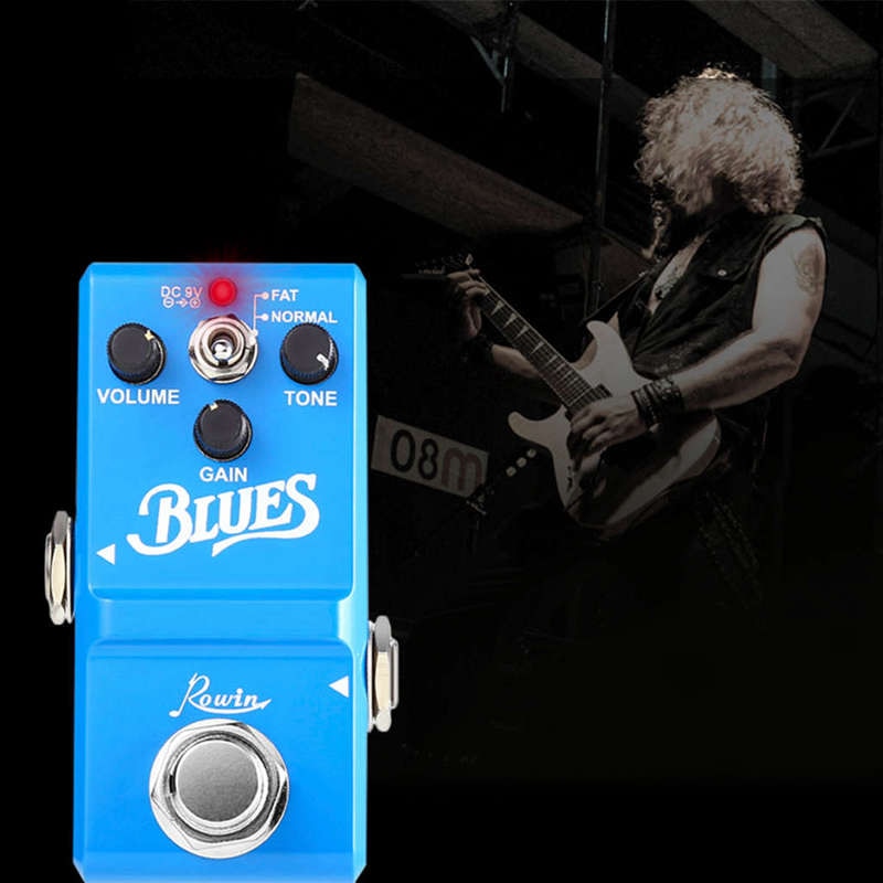 Rowin Guitar Effect Pedal Blues Style Overdrive Box Guitar Effect Pedal True Bypass Aluminum Alloy Housing