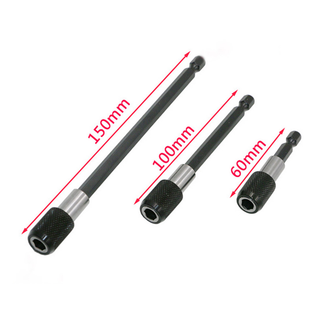 Quick Release Drill Bits Set 1/4 Hex Shank Tools Holder Tool Magnetic Screwdriver Extension Bit 60mm/100mm/150mm: 60mm 100mm 150mm