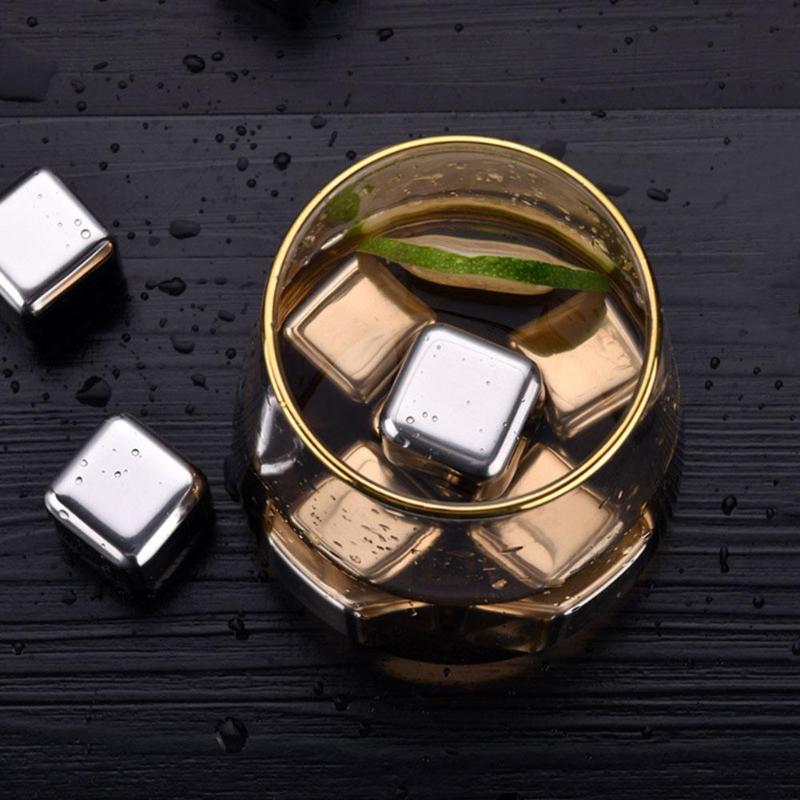 Bar whisky køler rustfrit stål kølesten isterninger genanvendelige whisky vin øl køler is køkken gadgets