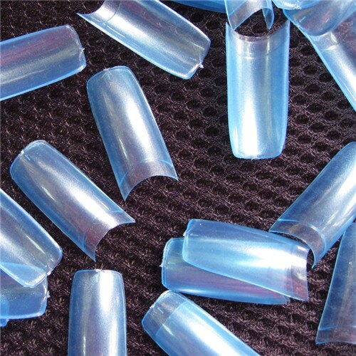 500 PCS French Style Nail Tips Pearl Pearly Color False Acrylic Nails UV Gel Nail Art Tips Tools: Pearl blue