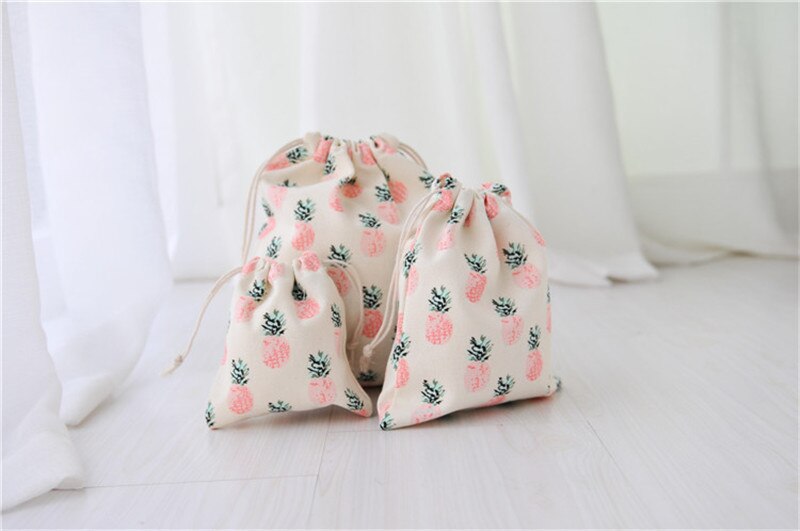 Bærbare snøre tasker pige sko tasker kvinder bomuld rejse pose opbevaring tøj håndtaske makeup taske