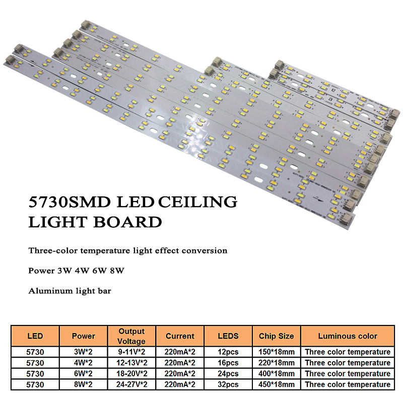 Novelty luminous three-color adjustment LED ceiling light infrared control dimmable 5730SMD light source module indoor lighting