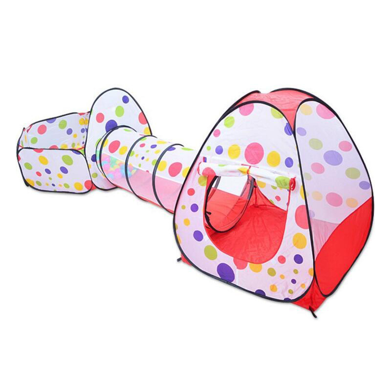 3Pcs/Set Foldable Dot Play Tent Kids Crawling Tunnel + Play Tents + Baby Ocean Ball Pool Children Game Toys Kids Play House Set: B