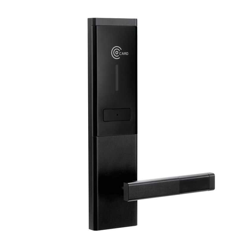 Aluminum keyless front door lock home hotel security RFID card system: black