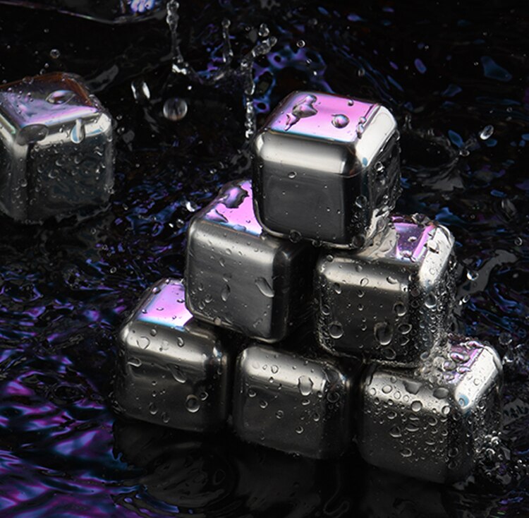 Stainless Steel Ice Cube Metal Block Iced Ice Cube Food Grade Beer Ice Hockey Whisky Stone Quick-Frozen beer cooler