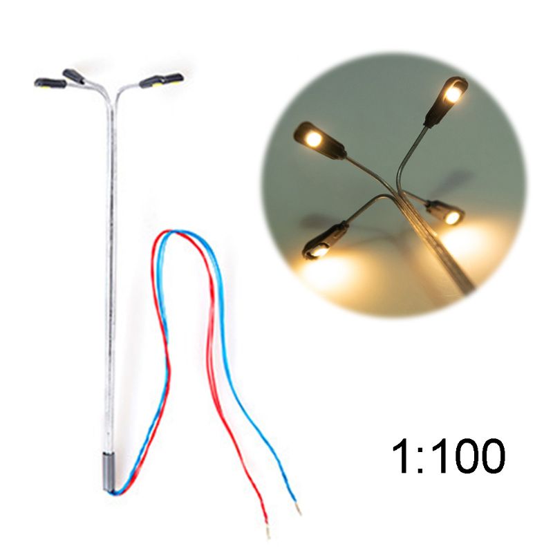 1:87/1:100 Schaal Model 4 Led Lichtgevende Straat Lamp Lantaarnpaal Diy Landschap Licht 54DF: B