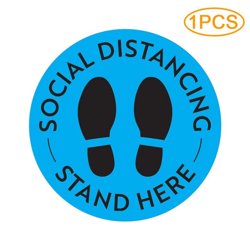 1pc Social Distancing Floor Decals Safety Floor Sign Poster Maintain 6 Foot Distance Anti-Slip Commercial Grade 11" Round: A2