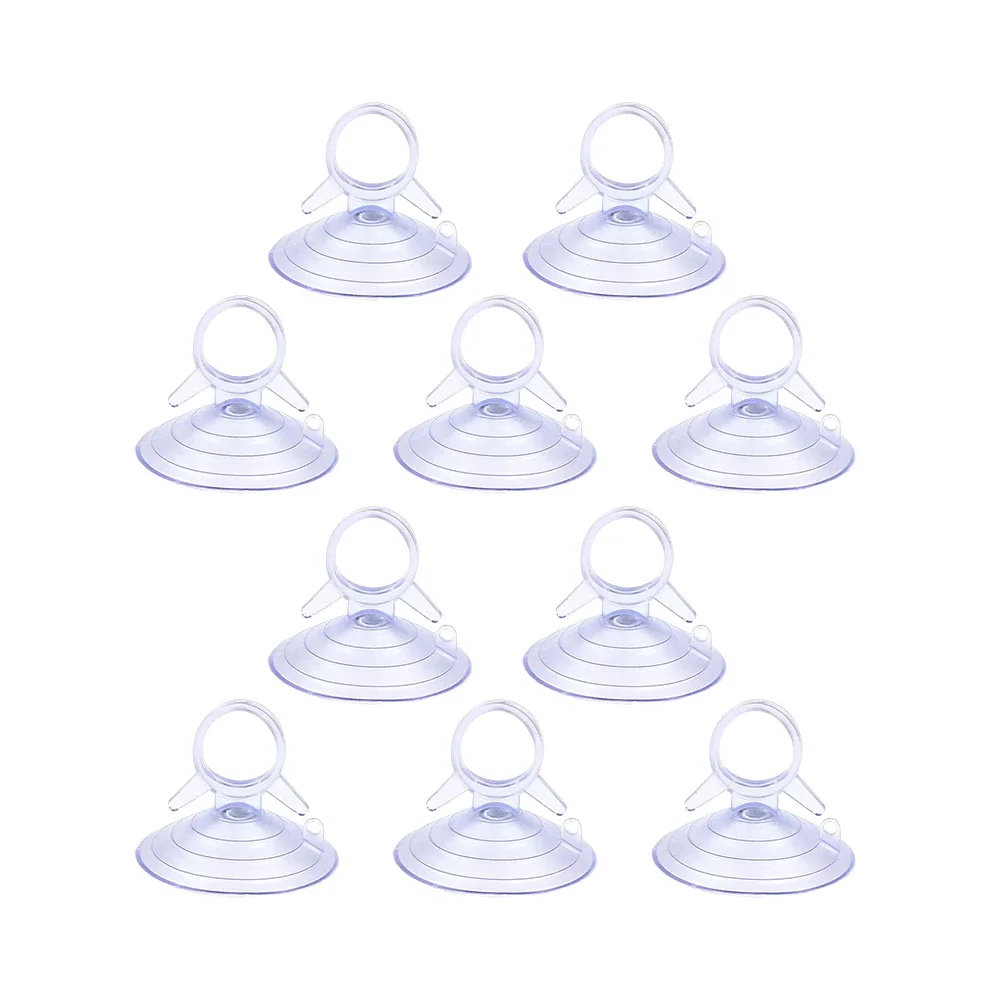 Ventosa de fijación para parasol de coche, 10 Uds., 45mm, ventosa de goma negra/transparente, gancho de ventosa, accesorios de sujeción con Clip para coche: Marrón