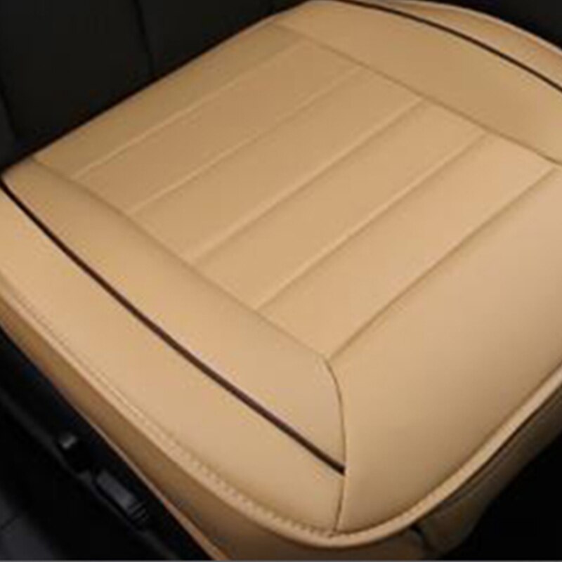 Autostoel all-inclusive auto accessoires PU lederen interieur auto bekleding vier seizoenen universele zitkussen: 1pcs front seat Beig