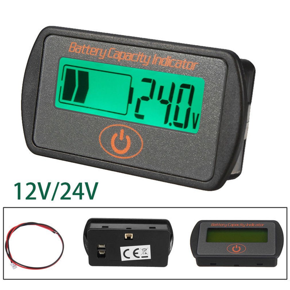 12 V/24 V Digitale Batterij Percentage Voltmeter Batterij Capaciteit Indicator LCD Display Volt Meter Tester voor Lood- zuur