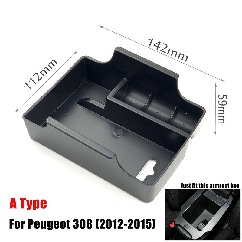 Accoudoir Central de voiture modifié, boîte de rangement, plateau, boîte à gants, palette pour Peugeot 308 408 3008 4008 5008 DS7: For 308  2012-15