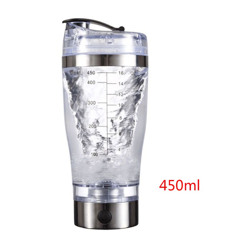 450ml/600ml USB Rechargeable Electric Mixing Cup Portable Protein Powder Automatic Shaker Bottle Leakproof Mixer: 450ml