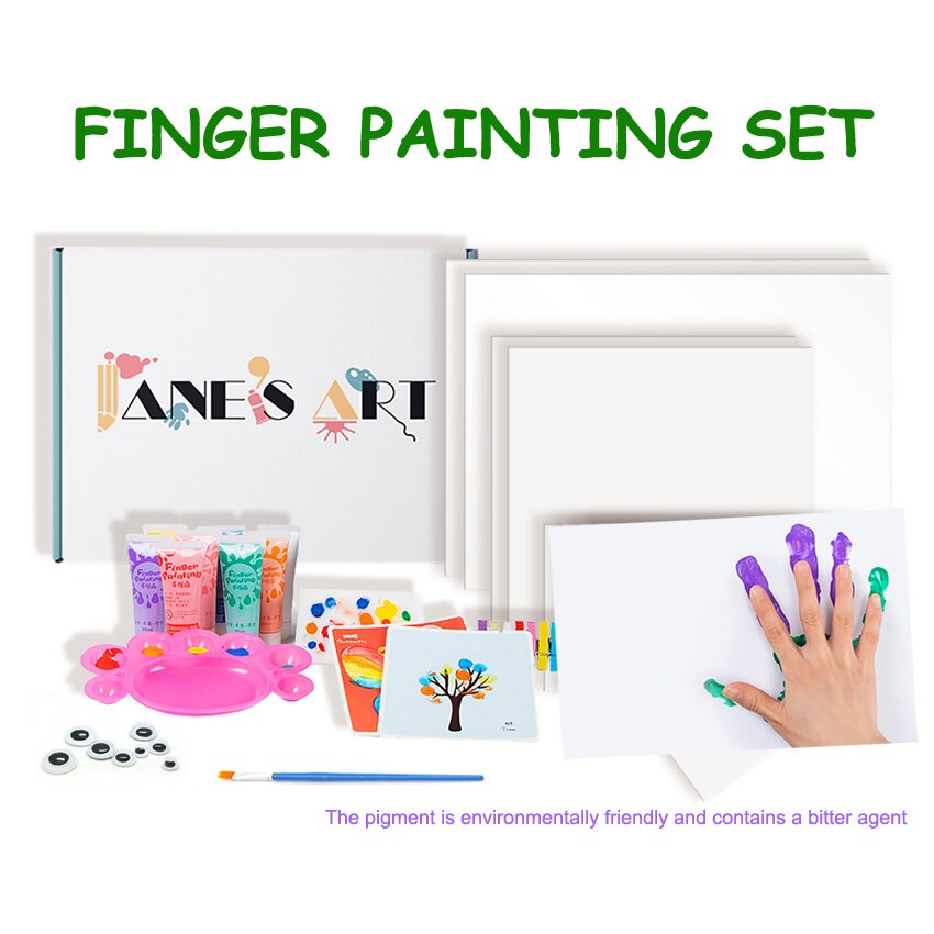 Finger Kids Painting Set Year Box With Blank Canvas Panel Christmas For Artists Kit School Graffiti Liquid Pigment