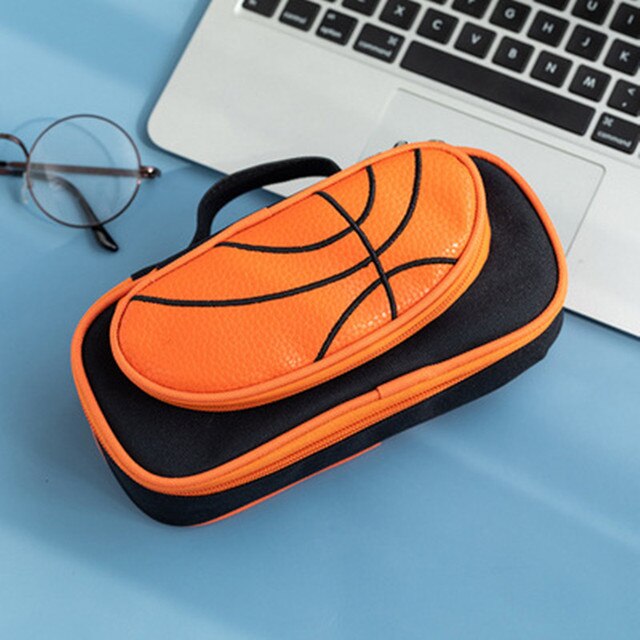 Trousse à crayons grande capacité pour garçons, étui à crayons de grande capacité, porte-stylo de basket-ball, boîte de papeterie, serrure à code, sac de rangement pour l&#39;école, le bureau et la maison: basketball