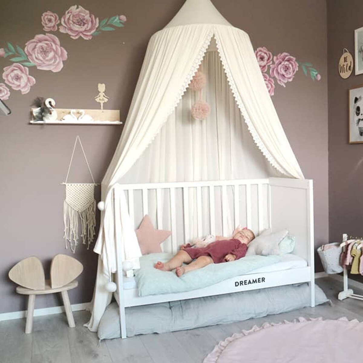 Chiffon Baby Room Mosquito Net Kid bed curtain canopy Round Crib Netting tent 240cm Decoration bedroom girl canopy cot