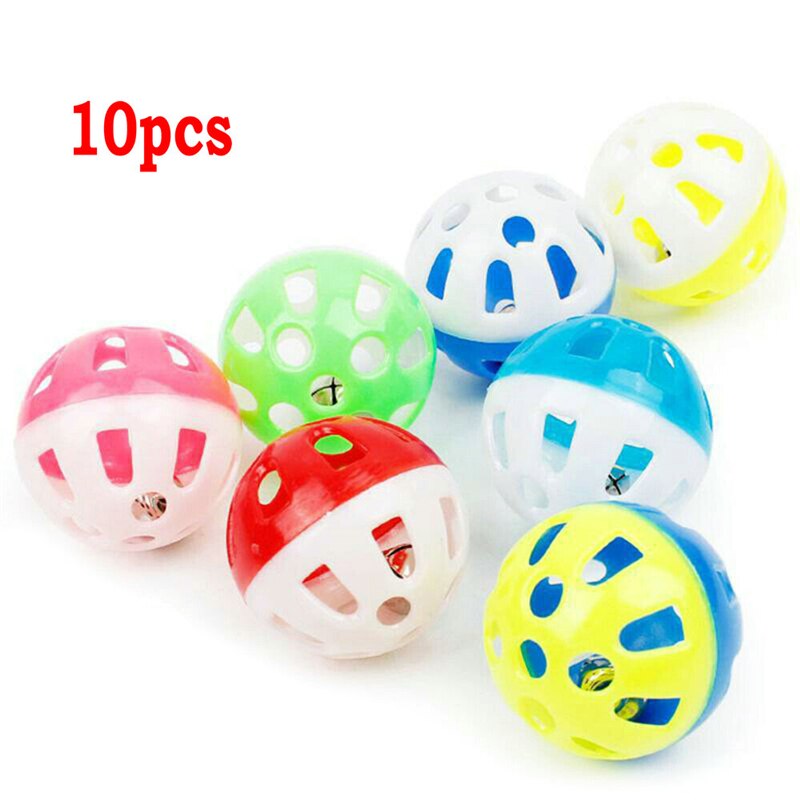 10Pcs Pet Parrot Toy Colorful Hollow Rolling Bell Ball Bird Toy Parakeet Cockatiel Parrot Chew Cage Fun Toys Pet Parrot Toy: Default Title