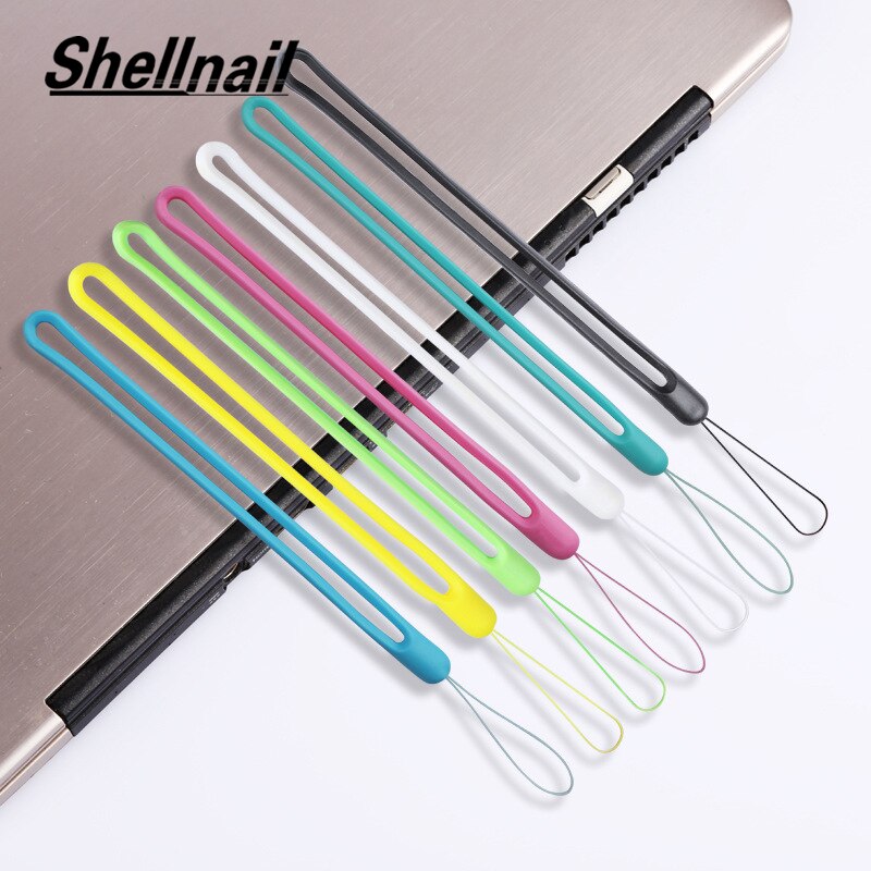 Shellnail Siliconen Lanyard Elastische Polsband Mobiele Telefoon Case Kleur Soft Sling Korte Draagbare Touw Voor Telefoon Camera Keys