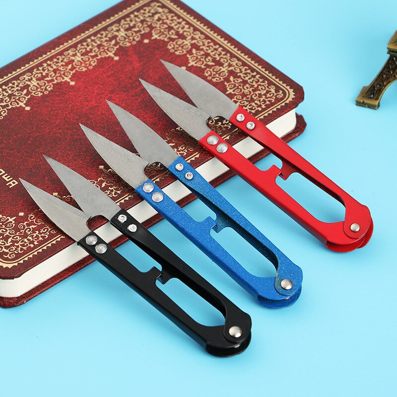 Poratble Metal Mini Tailor Scissor Cross Stitch Yarn Crafts Sewing Home Tool Small U Scissors School Office Household Cutter