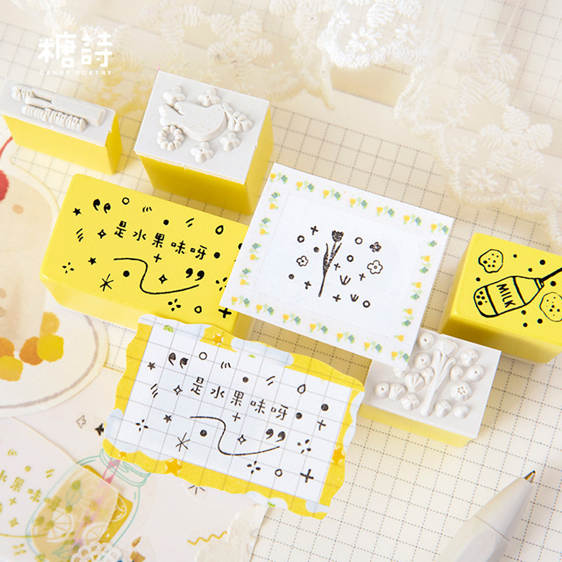 1 sæt vintage multifunktion maleri dekorations stempel træ gummistempler til scrapbog papirvarer gør-det-selv håndværk standard stempel