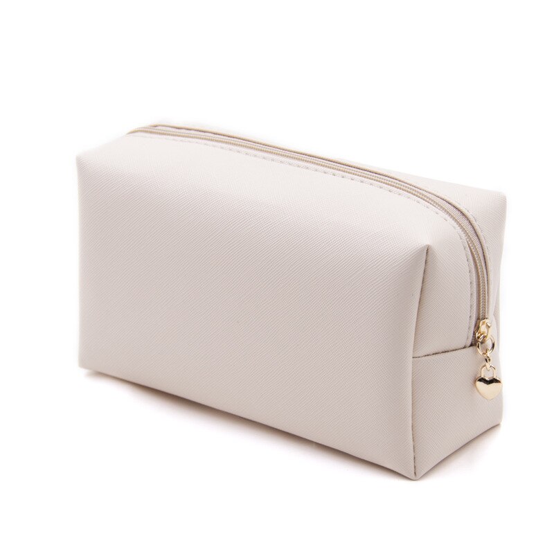 Reise machen-hoch Tasche PU Leder Machen hoch Beutel Reise Waschen Toilettenartikel Organizer Geldbörse Kosmetik Tasche Lagerung Handtasche für Frauen Mädchen: Beige