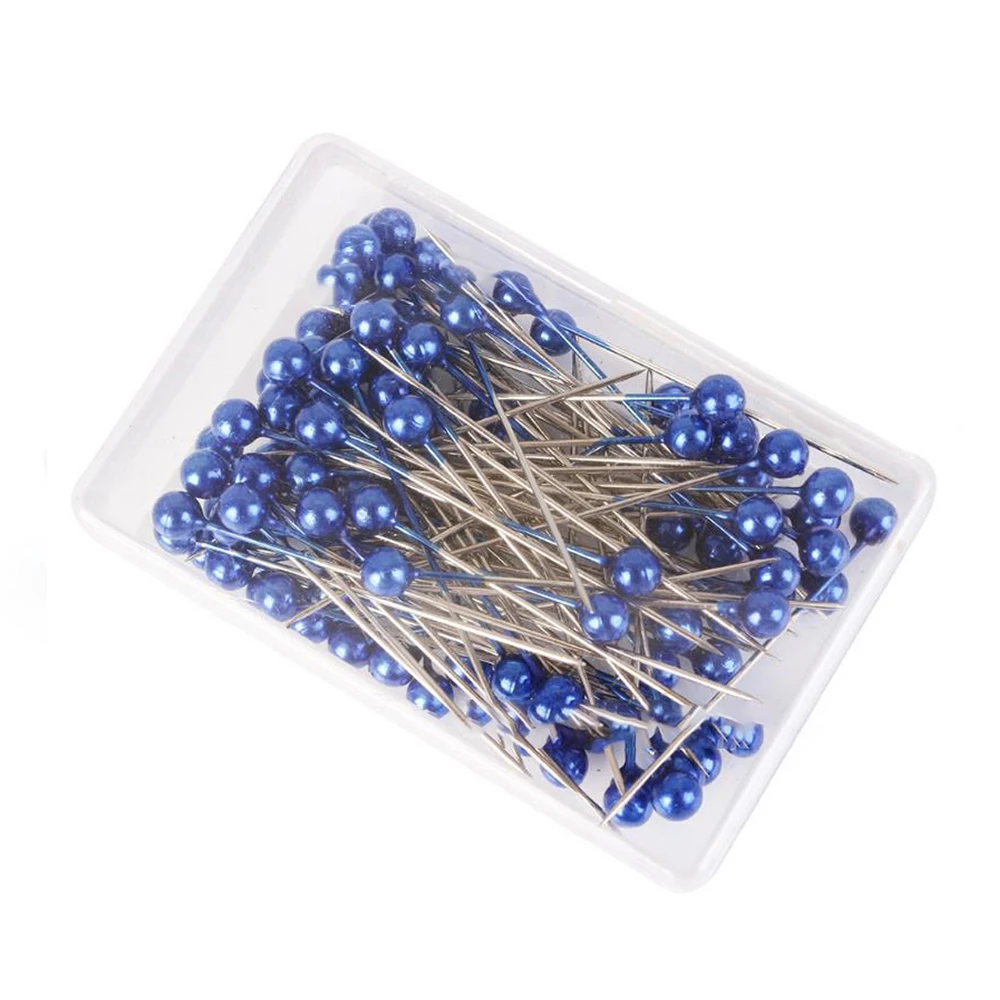 100Pcs/Box Colorful Round Pearl Head Needles Stitch Straight Push Sewing Pins Dressmaking DIY Accessories Positioning Tools: PURPLE