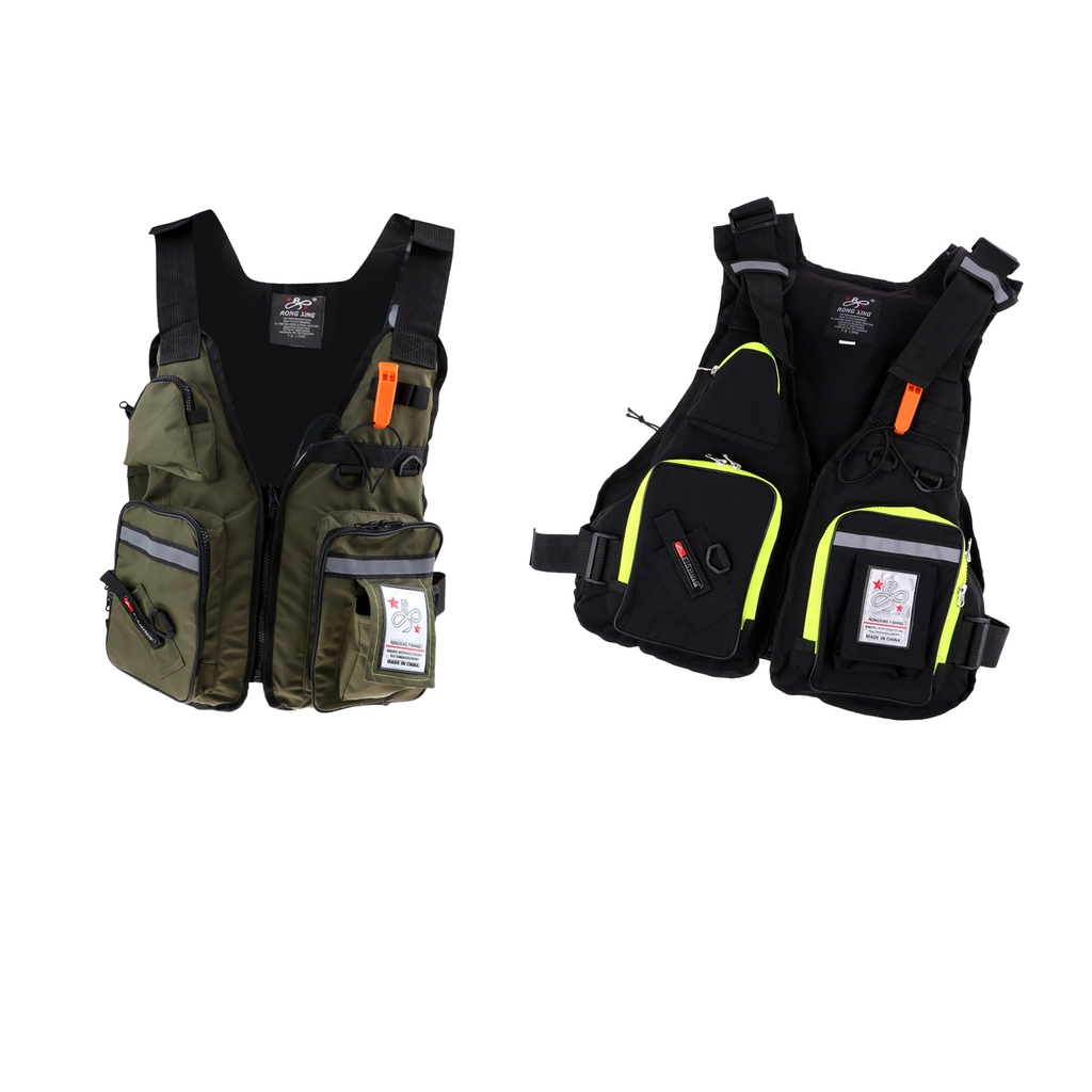 Angel-, kajak-, kanu-, segel-, schwimm- und wassersportweste mit mehreren taschen und pfeife