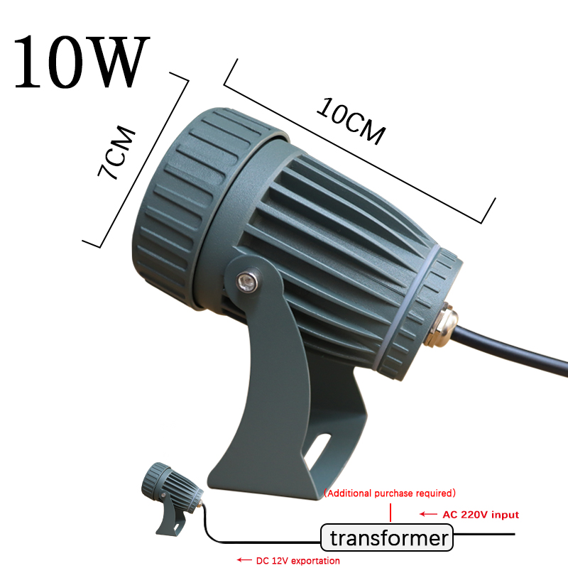 Lampe de pelouse LED COB, 15W, 10W, 20W, 25W, 5W, éclairage extérieur de jardin, éclairage étanche, chemin de jardin LED, projecteurs AC85-265V DC12V: Rouge / 0-5W