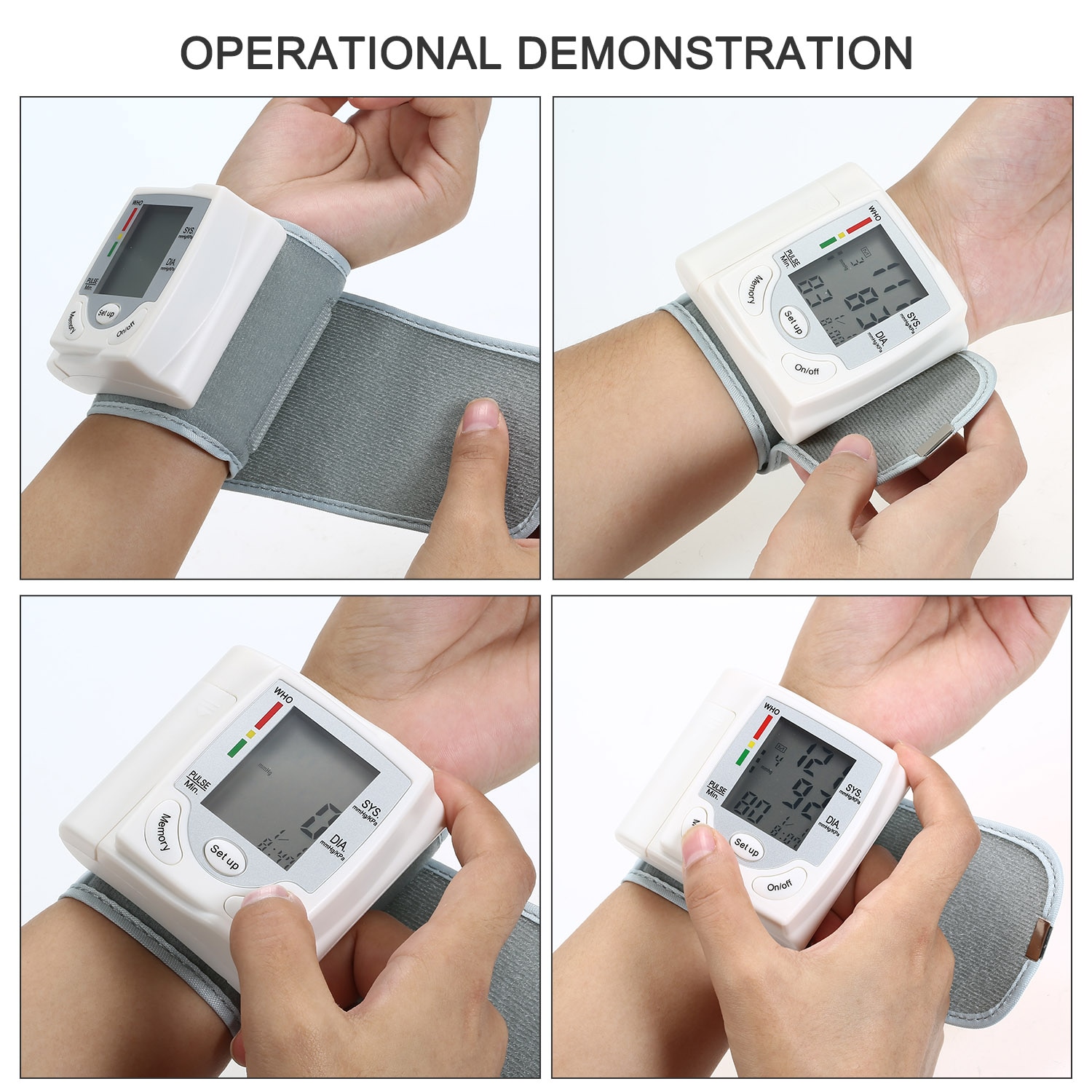 LCD Display Blood Pressure Monitor Wrist Pulse Meter Automatic Digital Pulsometer Sphygmomanometer Family Diagnostic-tool