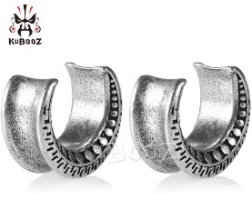 KUBOOZ cuivre oreille jauges bouchons et Tunnels pour oreilles Piercing anneau extenseur civières corps Piercing bijoux: Argent / 19mm