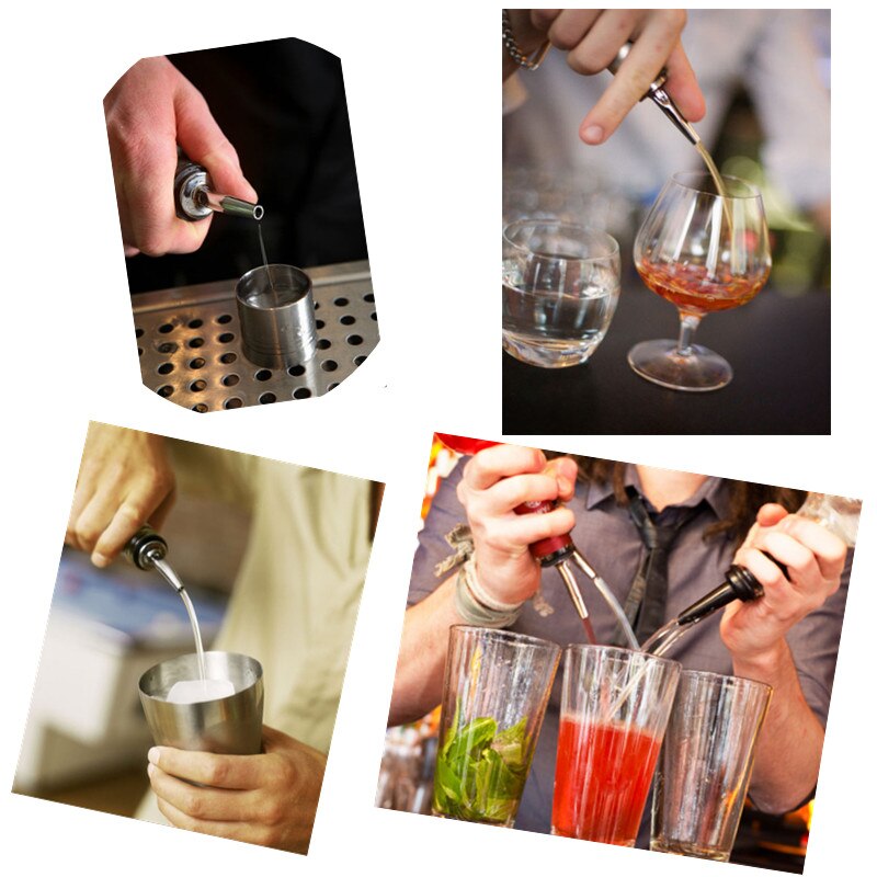 Shenhong måke 10 stykker rustfritt stål fri flyt vin helvete klassiske flaske skjenkere konisk oljetut brennevin propp
