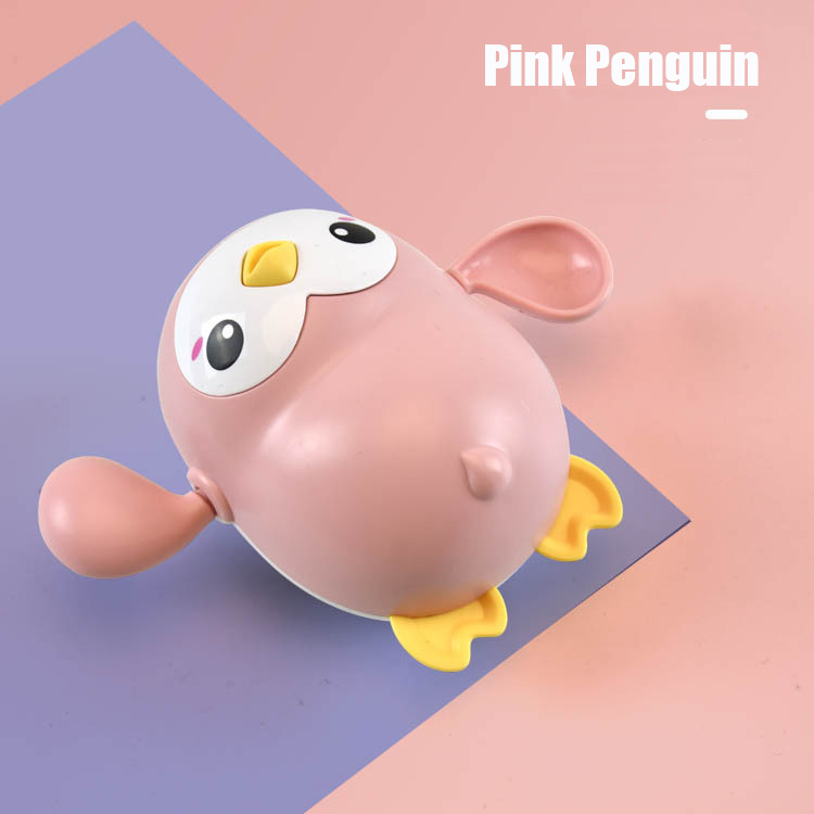 Nuovi giocattoli per bambini anatre da bagno per bambini piscina bagno giocattolo gioco acqua orologio da bagno vasca da bagno piccola anatra carina giocattoli per bambini: Pink Penguin